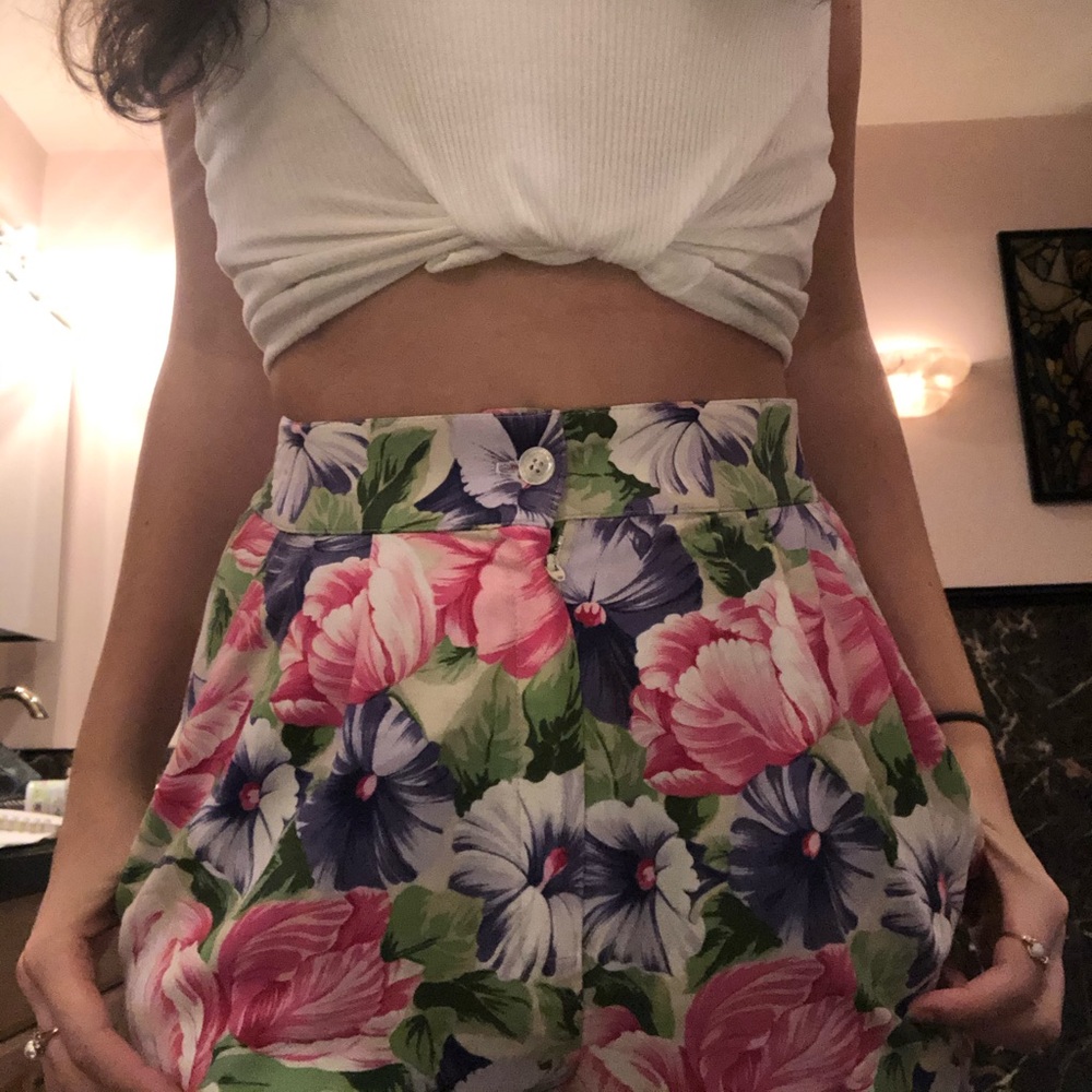 Vintage Austin Hill Floral High-Waisted Pants